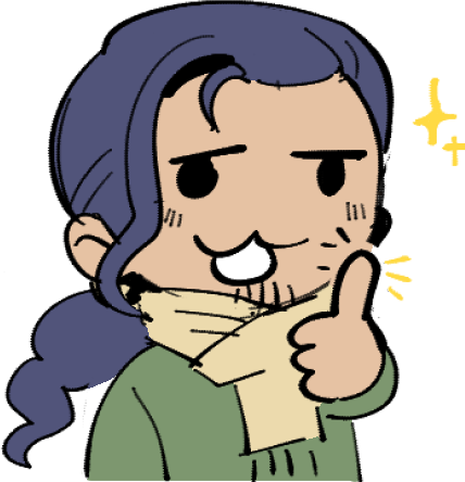 Image of Electricfranken's original character, Felice, giving a thumbs up. He's making a silly face.